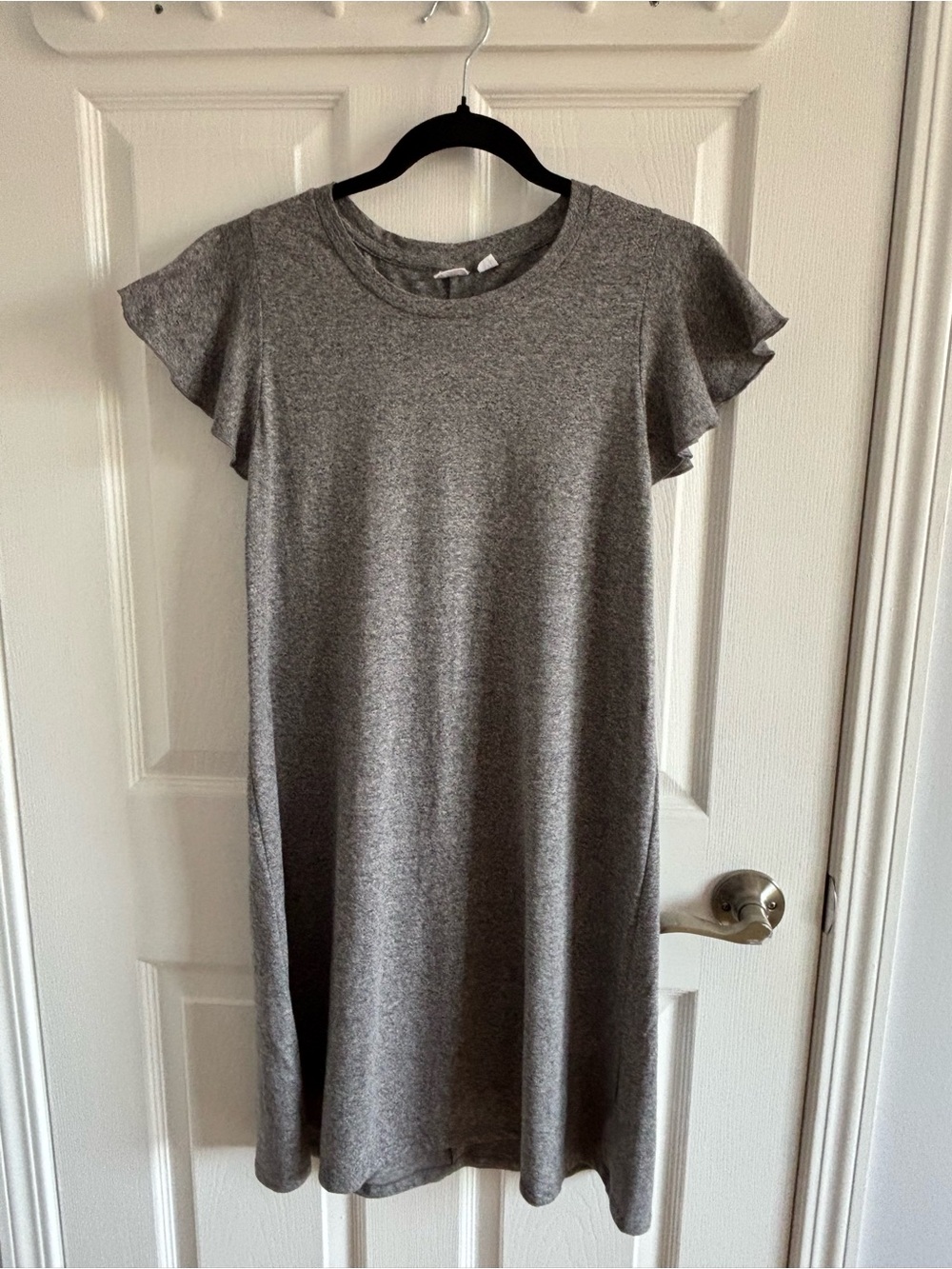 GAP Heather Gray Flutter Sleeve Mini Dress
